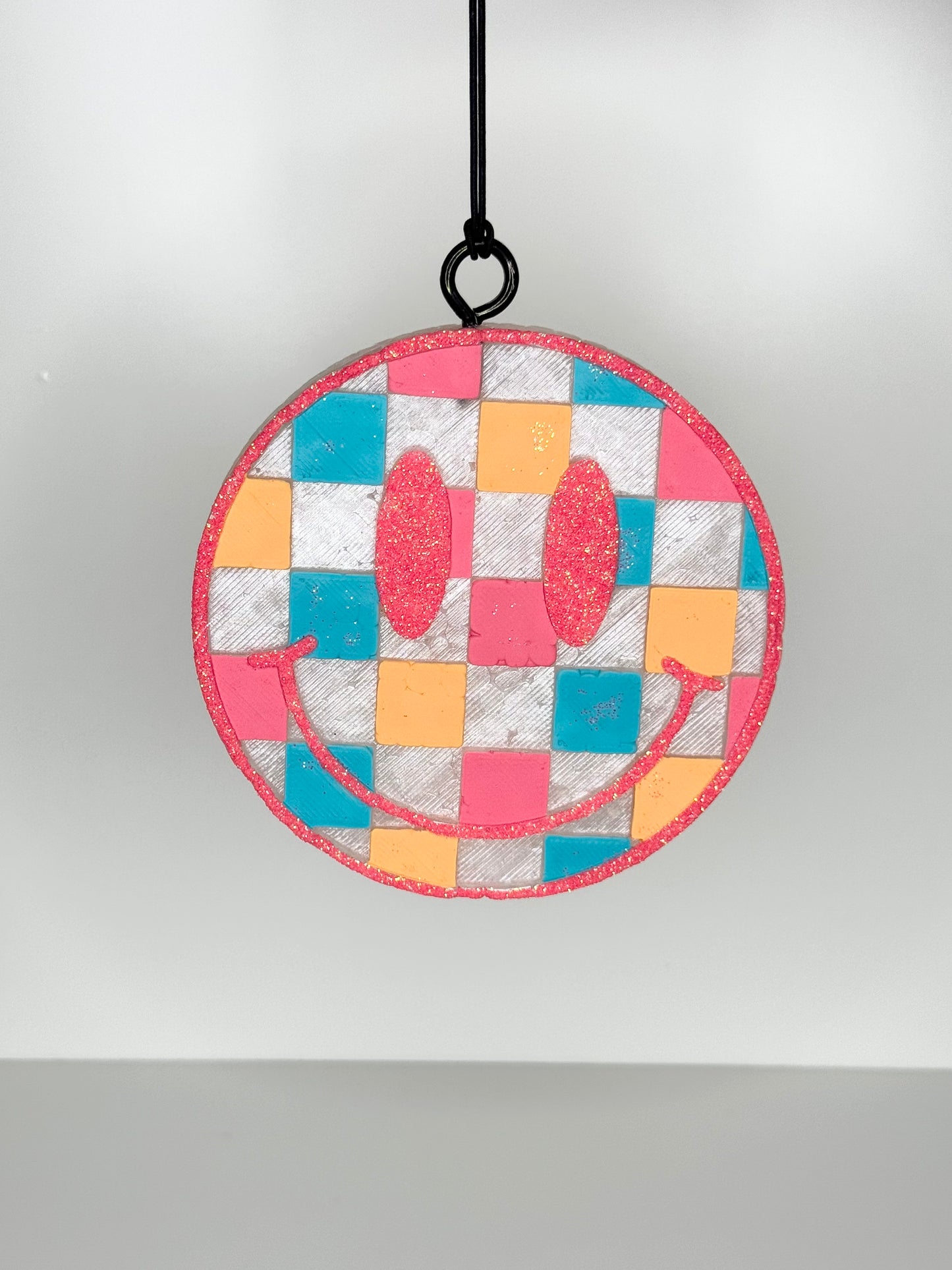 CUSTOM Checkerd Smiley Freshie