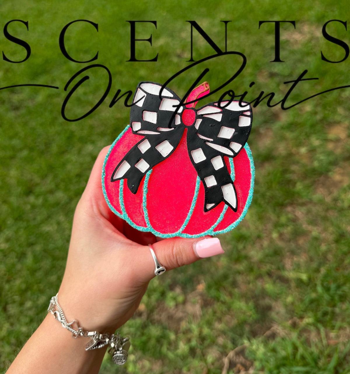 CUSTOM Checkered Bow Pumpkin Freshie