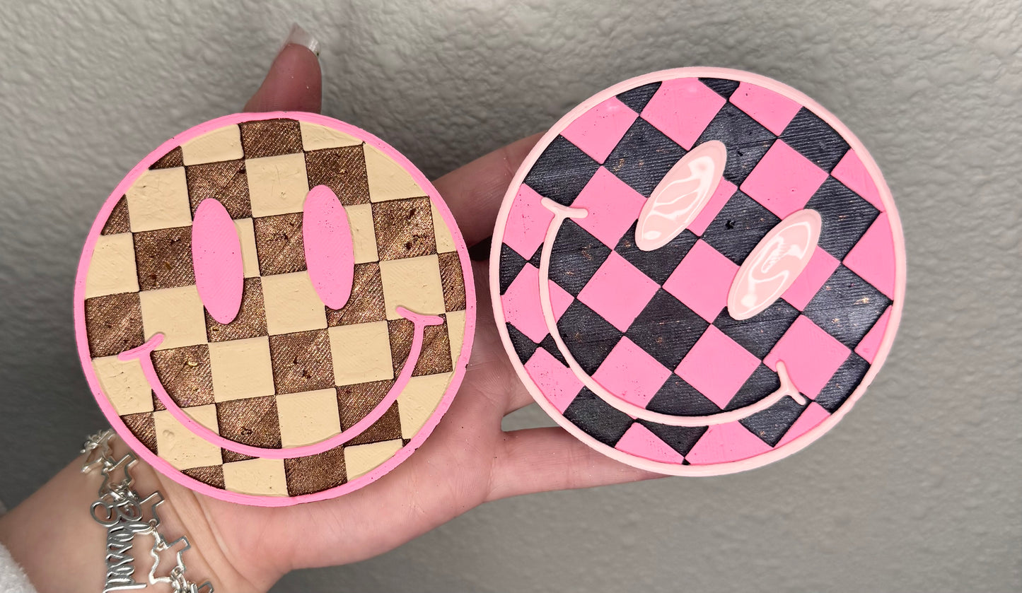 CUSTOM Checkerd Smiley Freshie