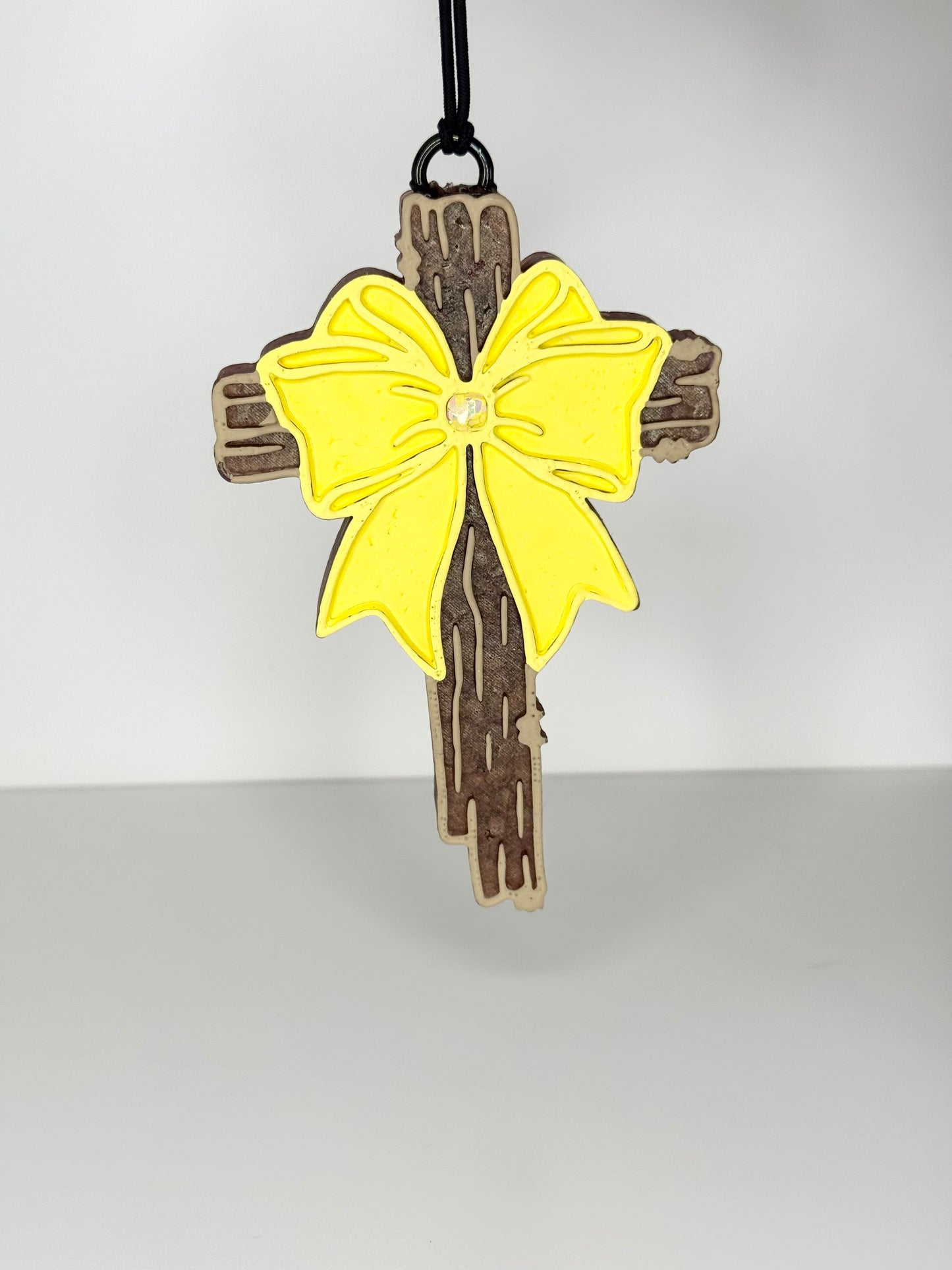 WHOLESALE - Wooden Cross with a Bow Freshie