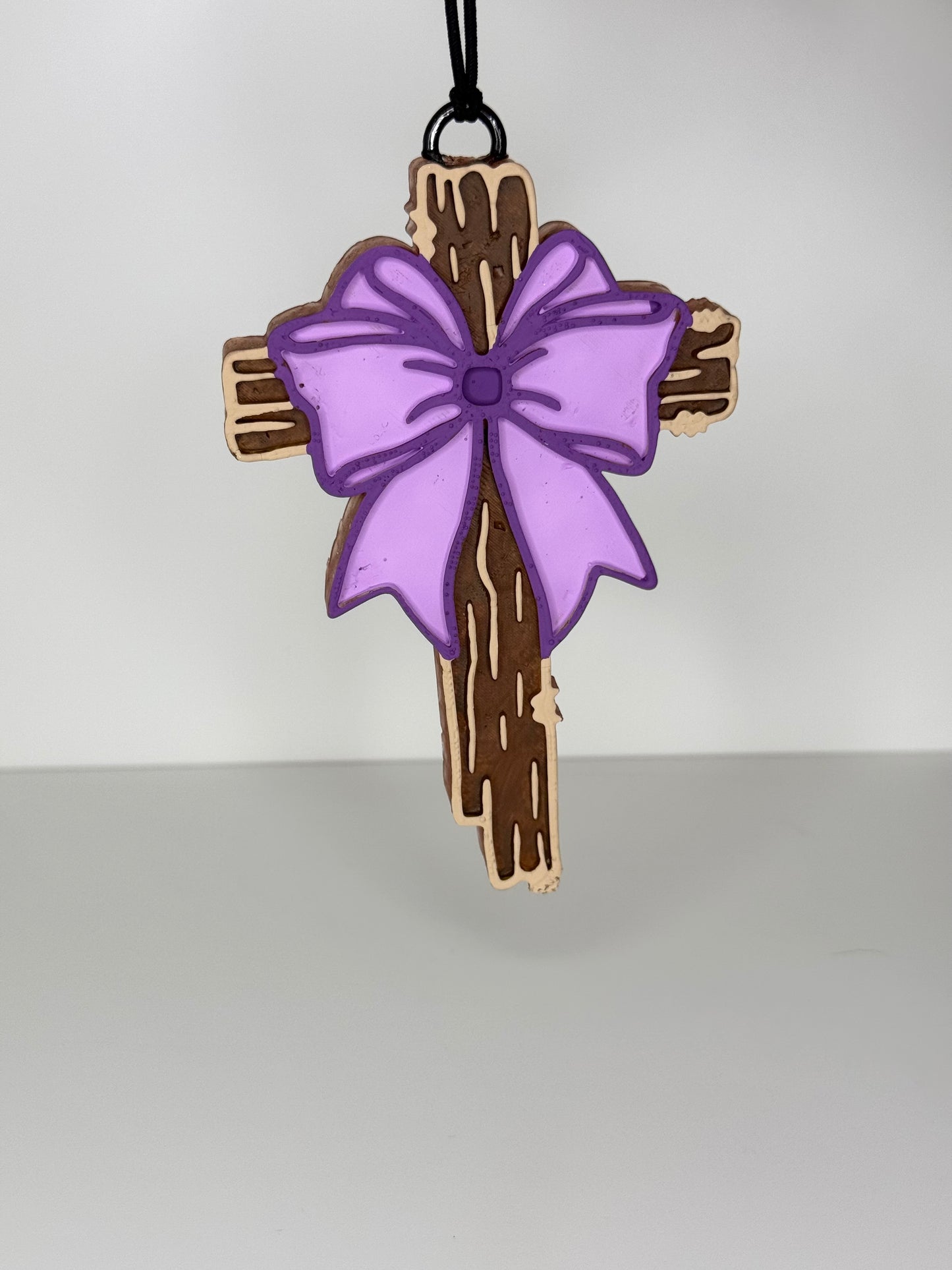 WHOLESALE - Wooden Cross with a Bow Freshie