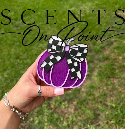 CUSTOM Checkered Bow Pumpkin Freshie