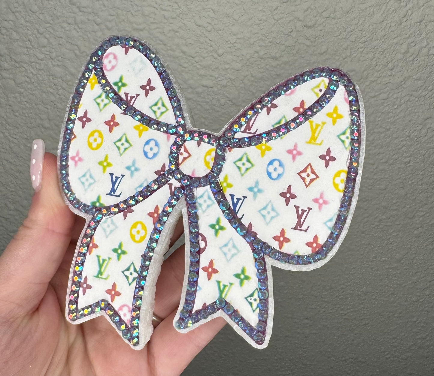 WHOLESALE - LV Multi Color Bow Freshie (Rhinestones NOT INCLUDED)