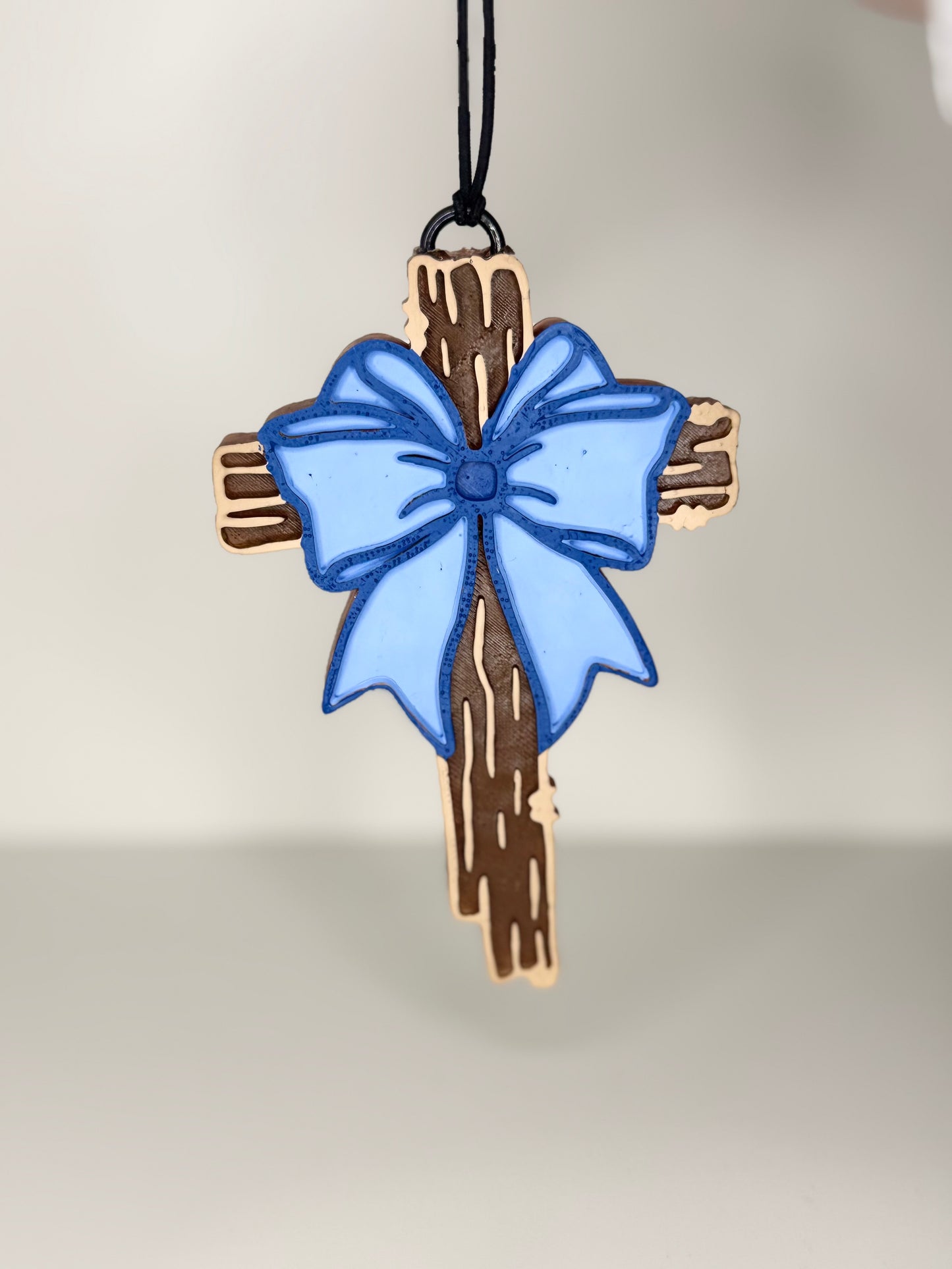 WHOLESALE - Wooden Cross with a Bow Freshie