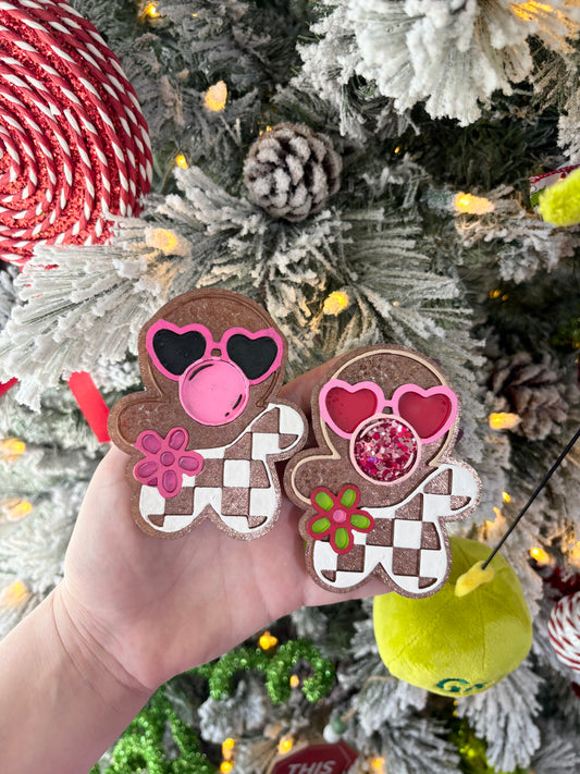 CUSTOM Gingerbread Checkered Freshie