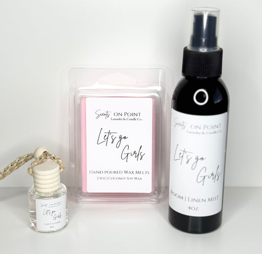 Room Spray, 2.5oz Wax Melt & Car Diffuser Gift Bundle