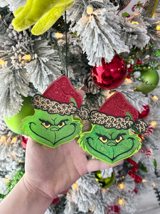 CUSTOM Grinch with Santa Hat Freshie